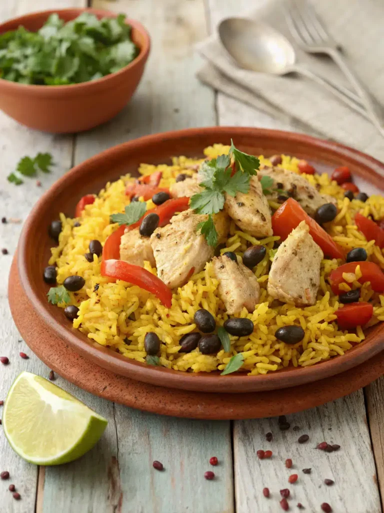 Caribbean chicken rice is a simple family joy