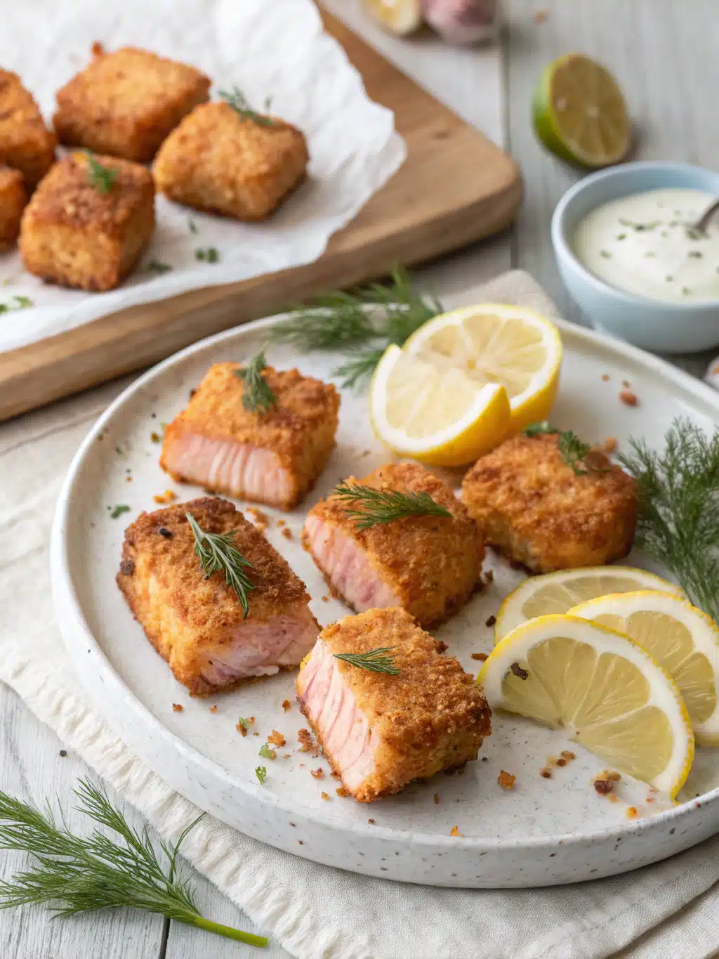 Air fryer salmon bites ready in 30 minutes